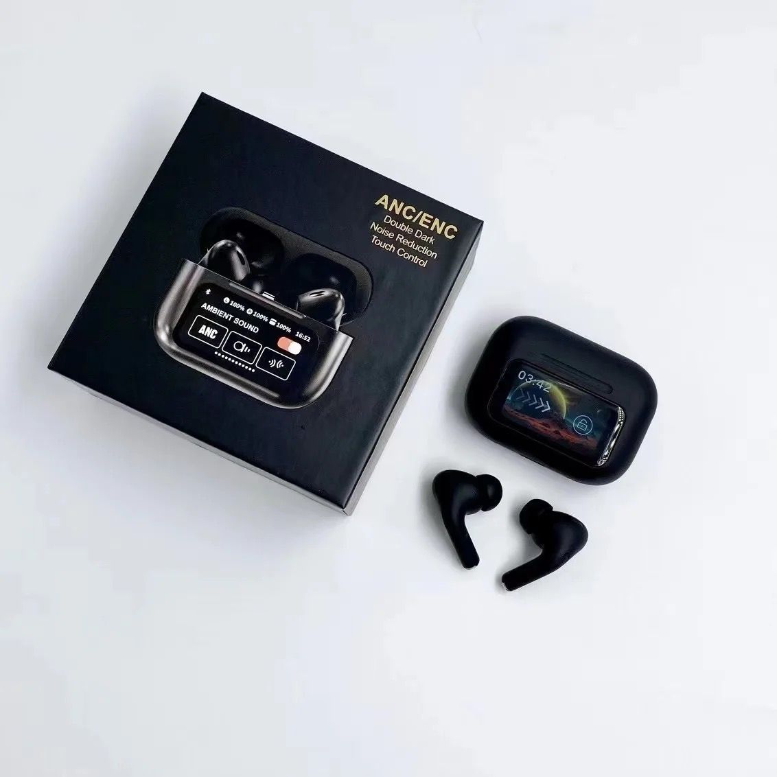 A9 Pro Led Screen Airpods Black Color Box Packing
