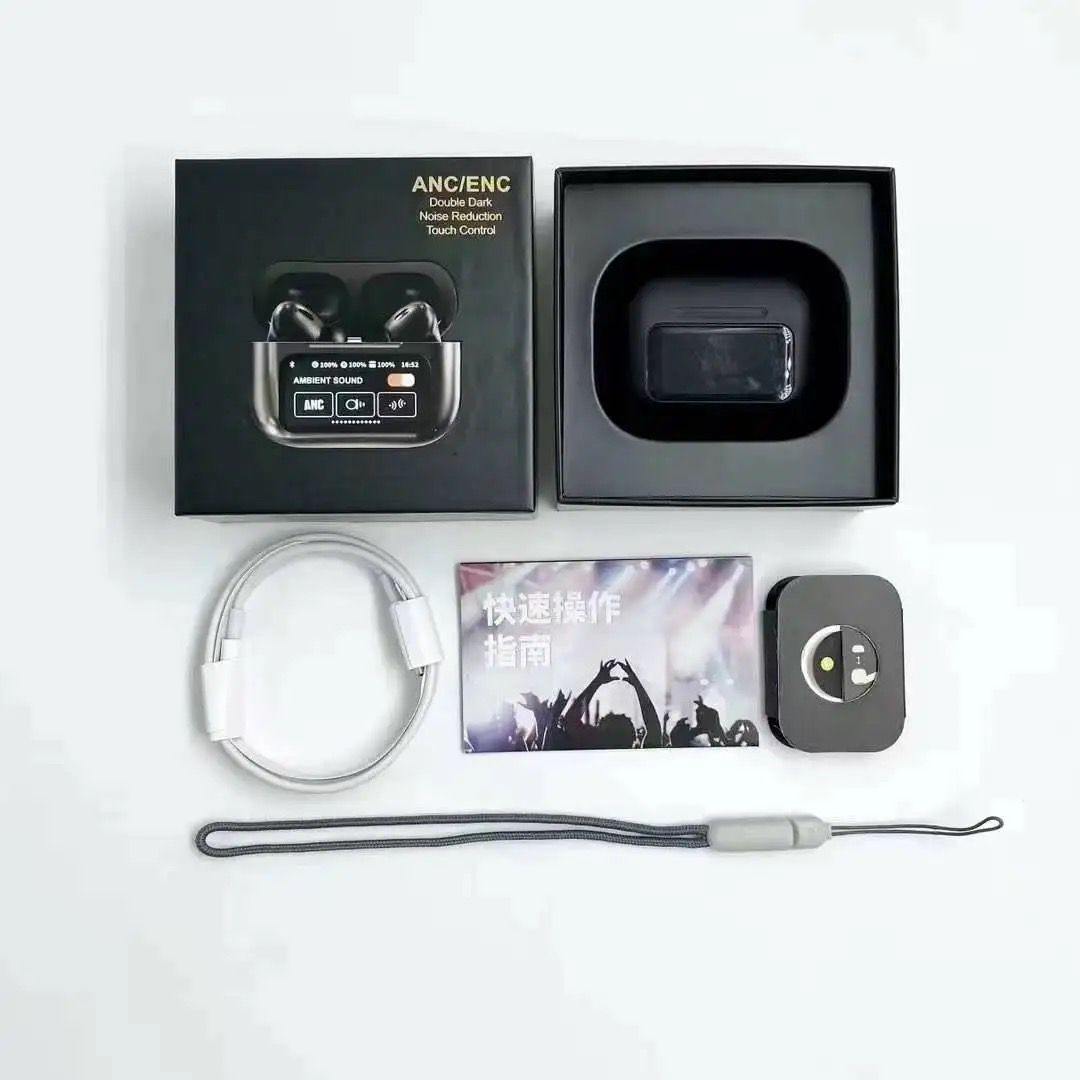 A9 Pro Led Screen Airpods Black Color Box Packing