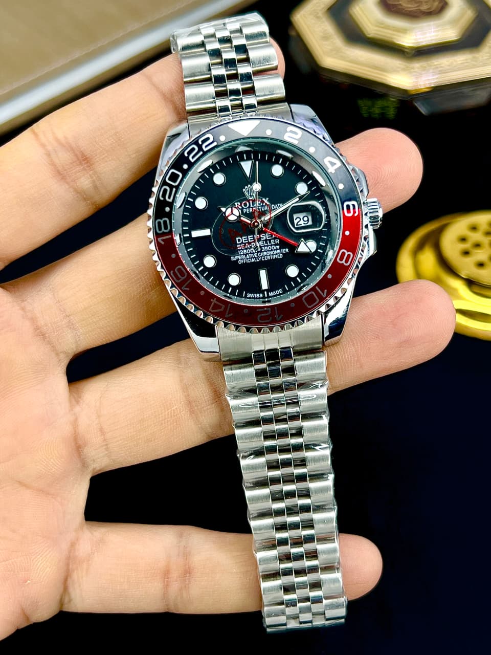 ROLEX  GMT MODEL STEEL CHAIN  STEEL LOCK