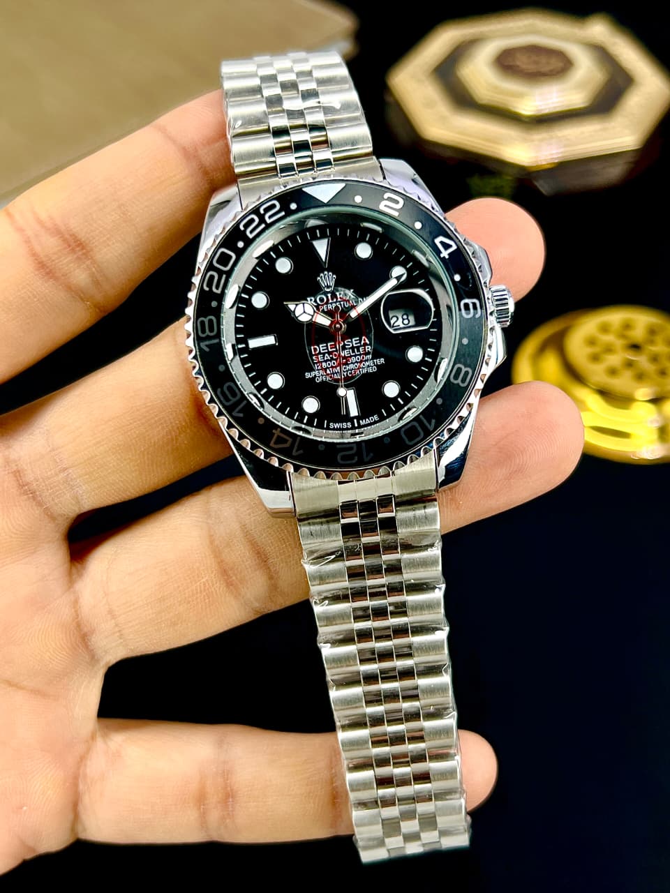 ROLEX  GMT MODEL STEEL CHAIN  STEEL LOCK
