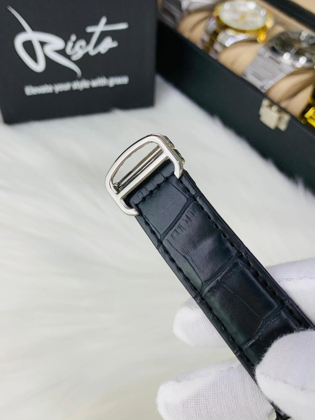 CARTIER  GENTS WATCH LEATHER STRAP   (42%OFF)